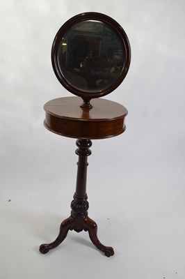 Lot 356 - Victorian mahogany shaving stand, the circular...