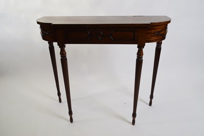 Lot 357 - Reproduction mahogany hall table with single...