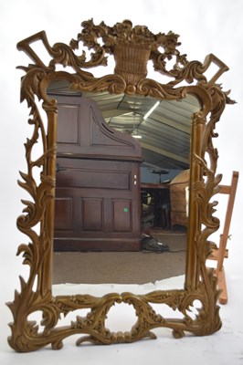 Lot 359 - 20th century gilt wood framed wall mirror, the...