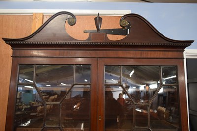 Lot 371 - Large George II mahogany bureau bookcase with...