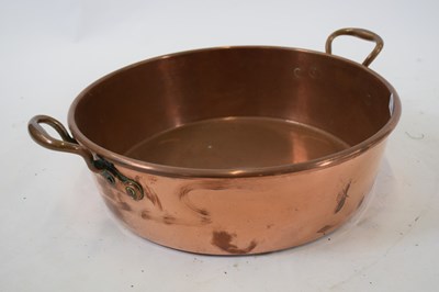 Lot 376 - 19th century circular copper double handled...