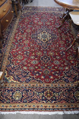 Lot 382 - Large wool Kashan carpet decorated with...