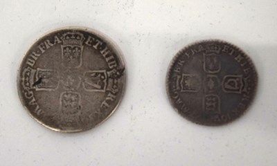 Lot 101 - Two late 17th Century silver coins to include...