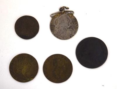 Lot 102 - Quantity of five George III coins to include...