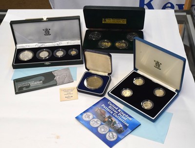 Lot 111 - Quantity of four cased silver proof sets to...