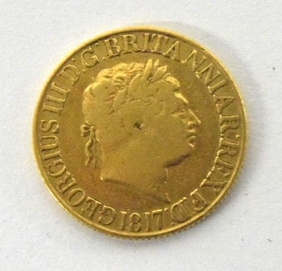 Lot 121 - George III 1817 gold sovereign in very fine...