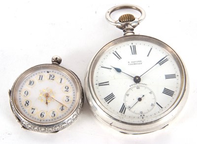 Lot 181 - Two white metal pocket watches, both stamped...