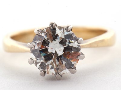 Lot 11 - A diamond solitaire ring, the round old...