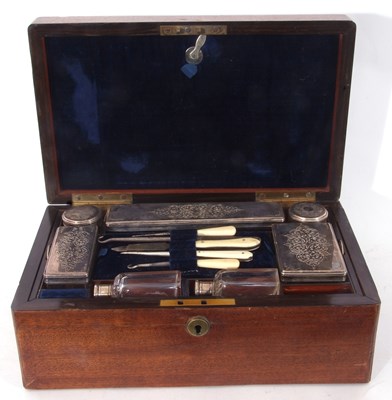 Lot 221 - Victorian, restored mahogany cased travelling '...