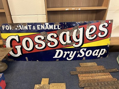 Lot 146 - Large enamel signed 'Gossages Dry Soap', 145cm...