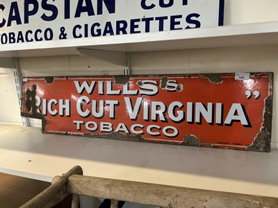 Lot 155 - Enamel signed 'Wills Rich Cut Virginia Tobacco'...