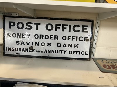 Lot 160 - Enamel sign 'Post Office Money Order Office,...