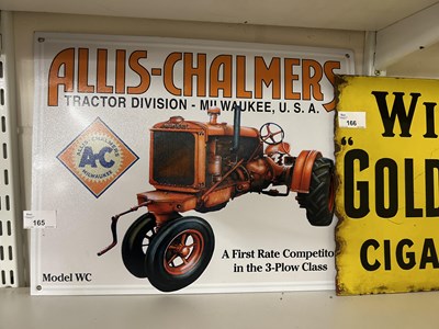 Lot 165 - Reproduction thin metal sign 'Allis Chalmers...