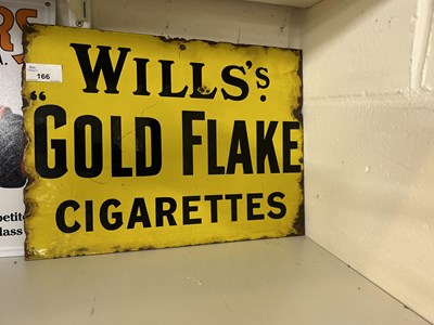 Lot 166 - Small enamel sign 'Wills Gold Flake Cigarettes'