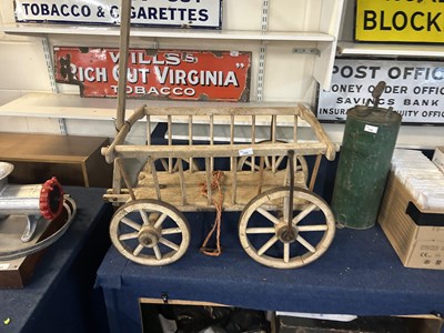 Lot 169 - Small elm and ash four wheeled hand cart