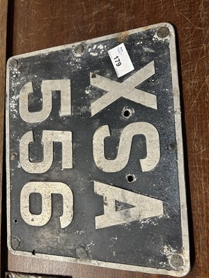 Lot 179 - Aluminium number plate XSA 566