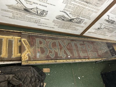 Lot 184 - A large two part wooden and gilt painted sign...