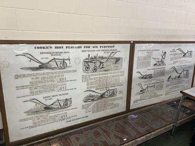 Lot 185 - Two large framed posters 'Cookes Iron Ploughs...