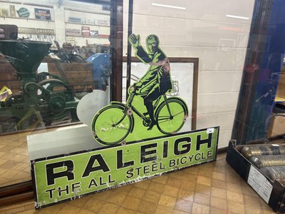 Lot 186 - Figural metal sign marked 'Raleigh, the All...