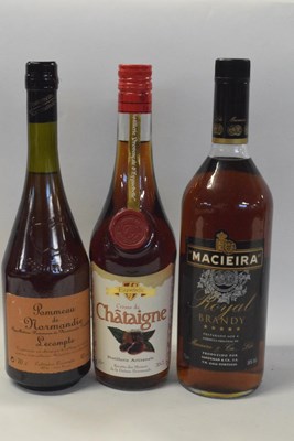 Lot 218 - "Macieira" Royal Brandy, 1l; Creme de...