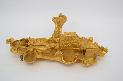Lot 154 - Gilt candle snuffer scissors and a gilt tray...