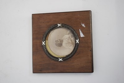 Lot 158 - Vintage wooden photo frame, the centre with...