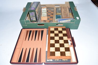 Lot 210 - Box of various board games, travelling chess...