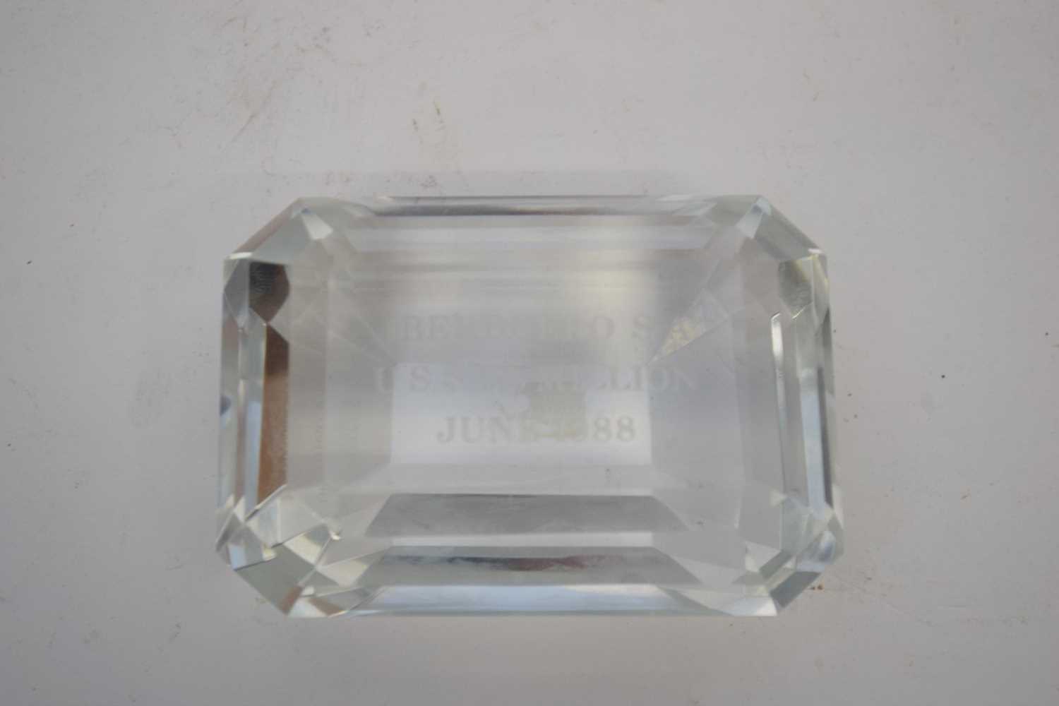 Lot 172 - Tiffany & Co cut crystal glass desk ornament...