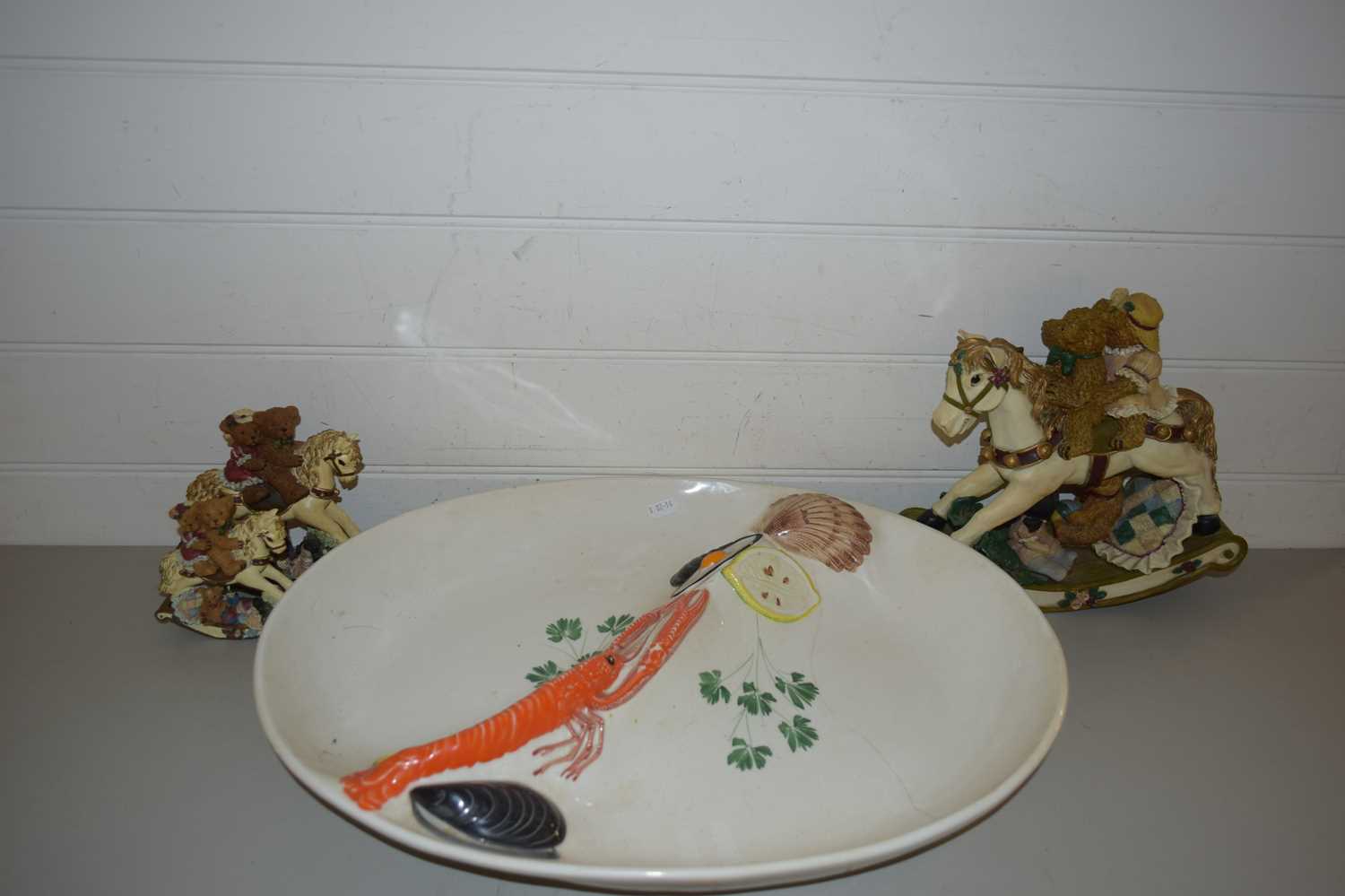 Lot 25 - LARGE SEAFOOD PLATTER TOGETHER WITH THREE...