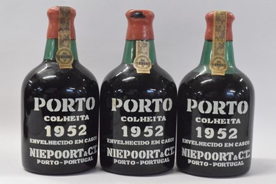 Lot 215 - Three bottles of Porto Colheita, 1952 port,...