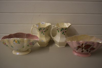 Lot 34 - TWO MALING WARE FLOWER VASES AND A SIMILAR...