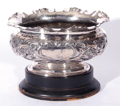 Lot 256 - An early 20th century silver plated rose bowl...