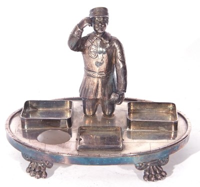 Lot 258 - Unusual Victorian silver plated desk stand...