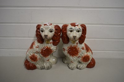 Lot 46 - PAIR OF STAFFORDSHIRE STYLE MODEL SPANIELS