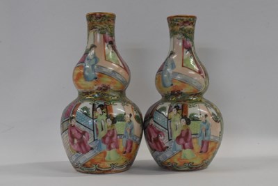 Lot 300 - A pair of 19th Century Cantonese porcelain...