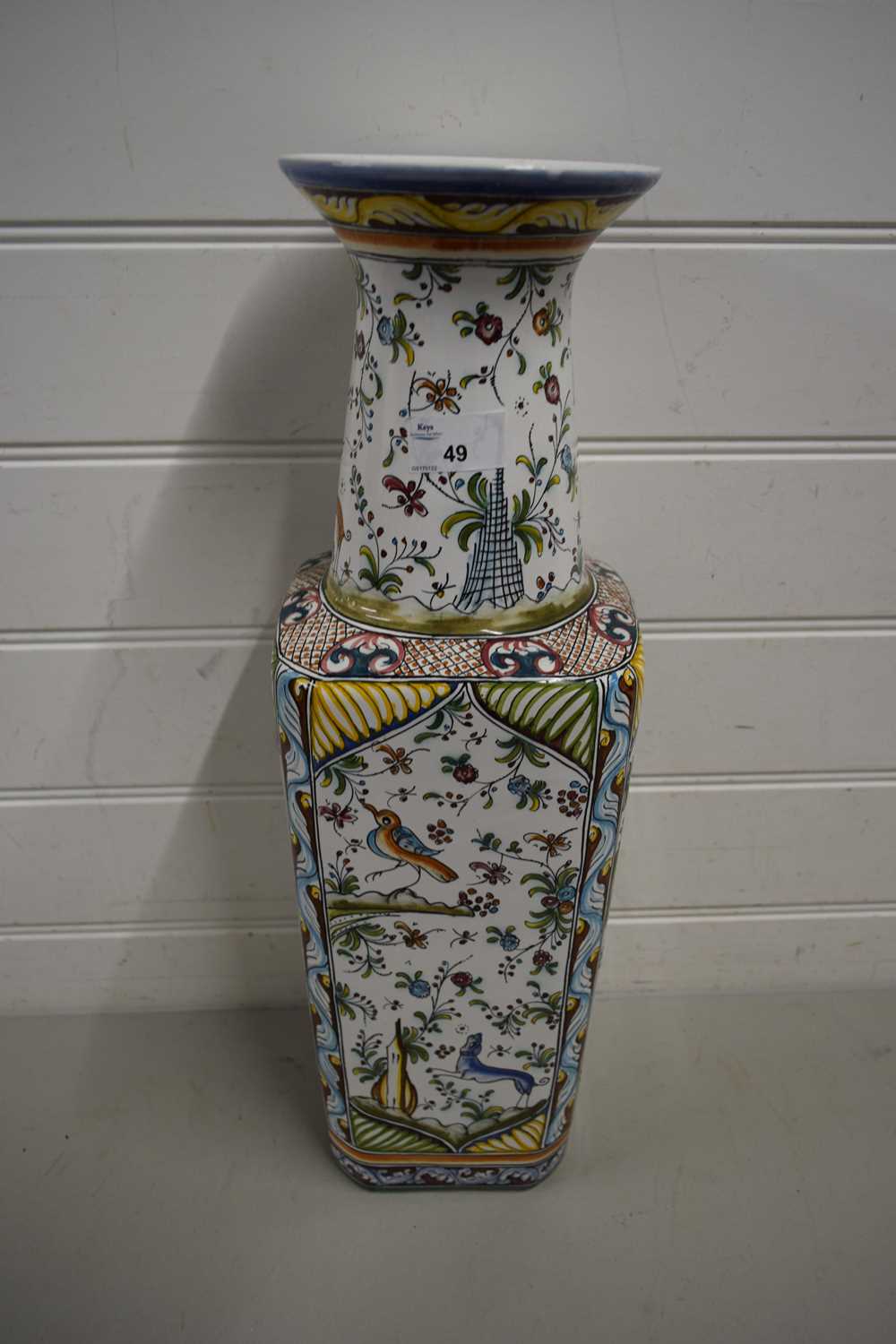 Lot 49 - MODERN CONTINENTAL VASE DECORATED WITH ANIMALS...