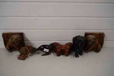 Lot 67 - MIXED LOT OF VARIOUS CARVED WOODEN ANIMALS TO...