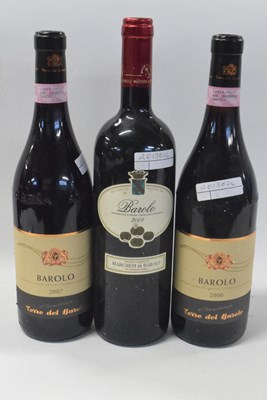 Lot 216 - Three bottles of Barolo, 2004, 2006, 2007, (3)