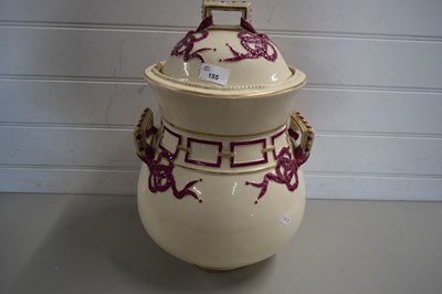 Lot 155 - LARGE VICTORIAN CERAMIC TWO-HANDLED JAR WITH...