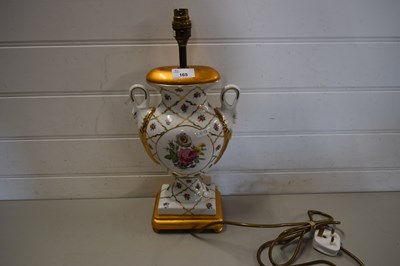 Lot 165 - MODERN CERAMIC VASE FORMED TABLE LAMP WITH...