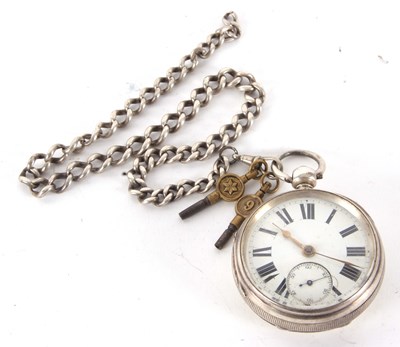 Lot 250 - A silver pocket watch with silver pocket watch...