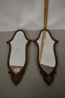 Lot 6 - A pair of small walnut framed wall  mirrors