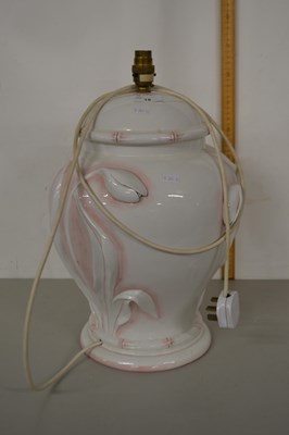 Lot 18 - A large porcelain table lamp base