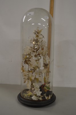 Lot 22 - Simulated display of flowers under a glass dome