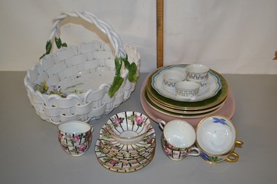 Lot 25 - Mixed Lot: Large porcelain basket together...