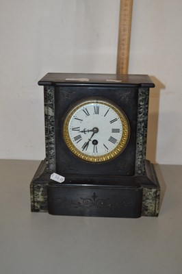 Lot 37 - Black slate and marble mantel clock