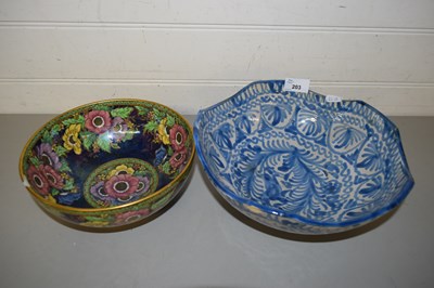 Lot 203 - MALING LUSTRE FINISH FLORAL BOWL AND ONE OTHER...