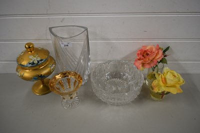 Lot 216 - MIXED LOT ITALIAN GILT DECORATED GLASS COVERED...