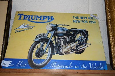 Lot 234 - TRIUMPH MOTORCYCLES METAL ADVERTISING SIGN,...