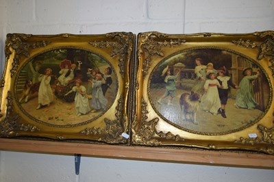 Lot 237 - PAIR OF CONTEMPORARY VICTORIAN STYLE OLEOGRAPH...